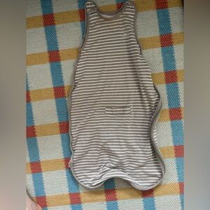 Woolino Striped Taupe Baby Sleep Sack - Sleeveless Wearable Blanket